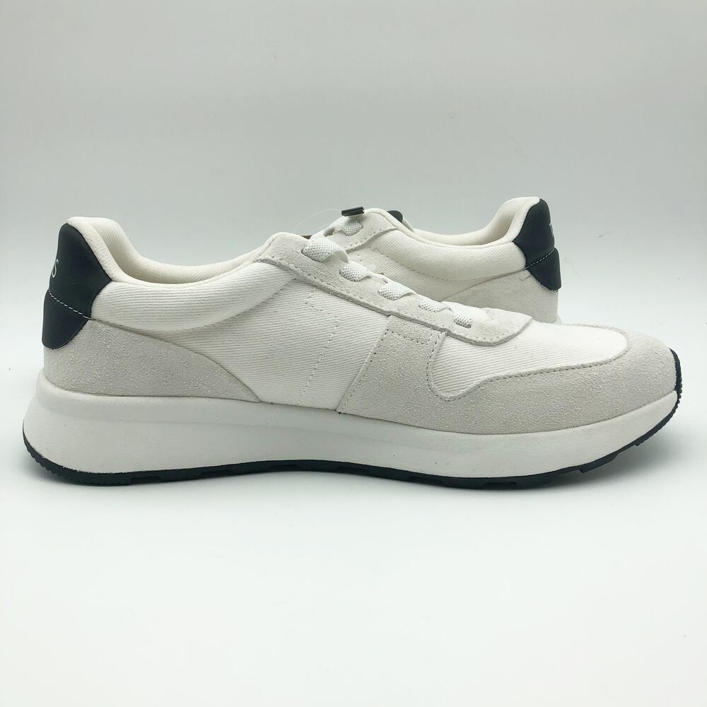 Toms Mens TRVL LITE Retro Runner Sneaker Size 12 White Suede Twill NIB - Picture 4 of 11